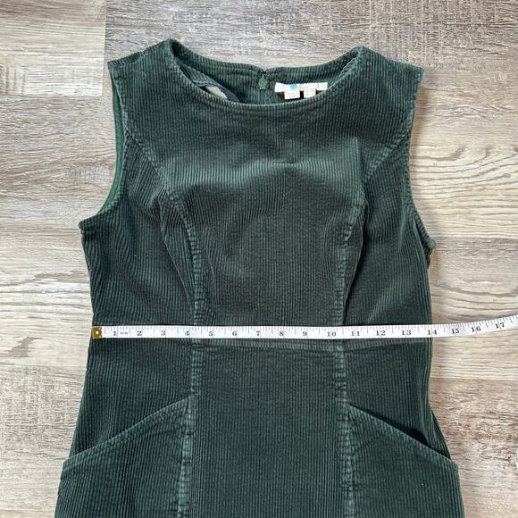 Boden Green Corduroy Sleeveless Mini Dress Structured Fit Fall Classic 4P - Picture 7 of 8